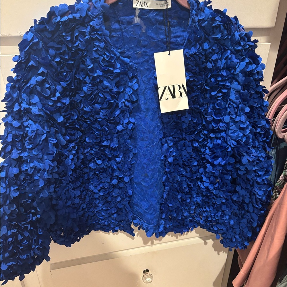 Zara Royal Blue Floral Jacket